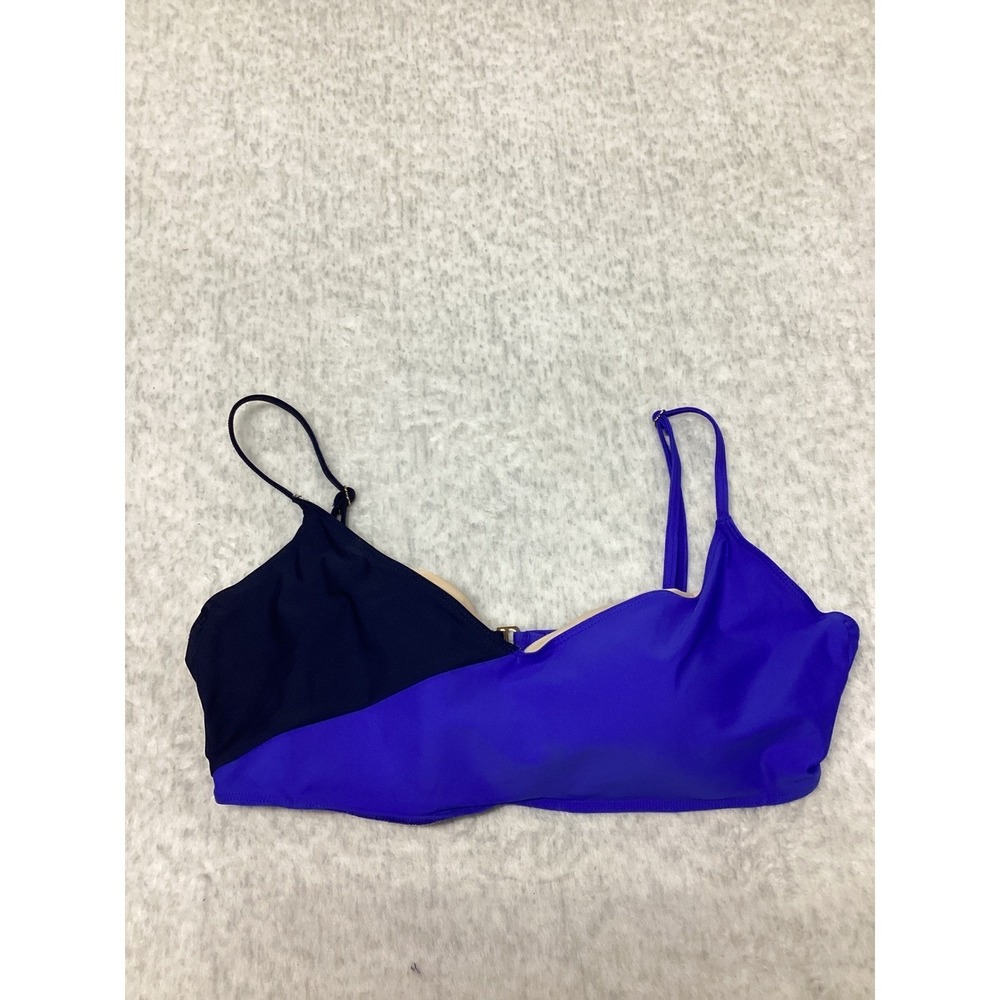 Summersalt The Marina Bikini Top Navy Royal Blue Colorblock Size 8 NEW